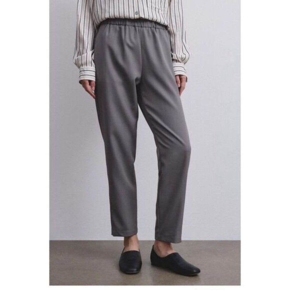 Wrap London NWT Belted Trousers Garment Dyed Lyocell Tapered Lagenlook Size 12‎